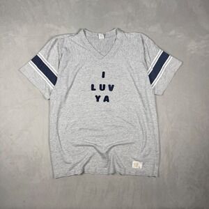70s Womens Medallion I Luv Ya Daddy Football Jersey Gray Large